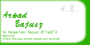 arpad bajusz business card